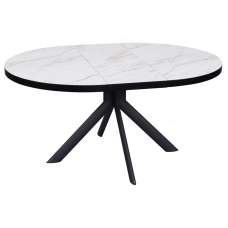 Denton Ceramic Marble Extending Dining Table In White - UK