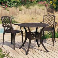 Denver Cast Aluminium 3 Piece Bistro Set In Bronze - UK