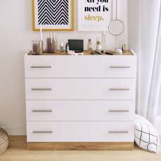 Deptford Wooden Chest Of 4 Drawers In Matt White - UK