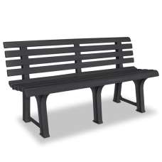 Derik Outdoor Plastic Seating Bench In Anthracite - UK