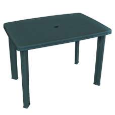 Derik Outdoor Rectangular Plastic Dining Table In Green - UK