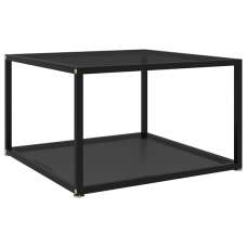 Dermot Square Black Glass Coffee Table With Black Metal Frame - UK