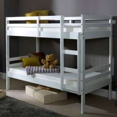Derosta Wooden Single Bunk Bed In White - UK