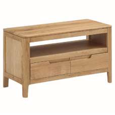 Derry Wooden TV Stand With 2 Drawers In Oak - UK