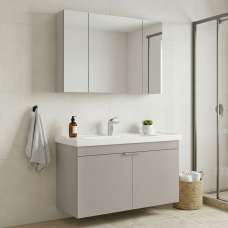 Desna 1000mm Wooden Wall Mounted Bathroom Furniture Set with 5 Doors in Sand - UK