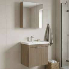 Desna 600mm Wooden Wall Mounted Bathroom Furniture Set with 4 Doors in Oak - UK