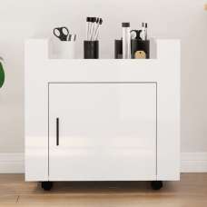 Destin High Gloss Office Pedestal Trolley In White - UK