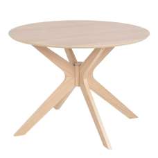 Destin Wooden Dining Table Round In White Oak - UK