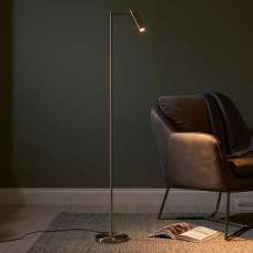 Detroit Reader Task Floor Lamp In Satin Nickel - UK