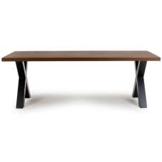 Detroit Small Wooden Rectangular Dining Table In Smoked Oak - UK