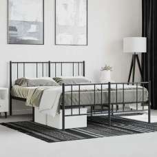 Devlin Metal Small Double Bed In Black - UK
