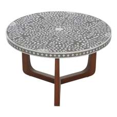 Diadem Round Wooden Coffee Table With Brown Legs - UK