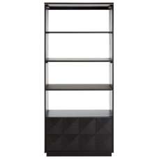Chalawan Rubberwood Shelf Unit In Black       - UK