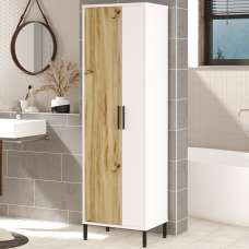 Diavo Wooden Hallway Cabinet With 2 Doors In Walnut And White - UK