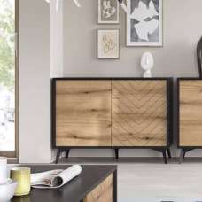 Dieppe Wooden Sideboard With 2 Doors In Evoke Oak - UK