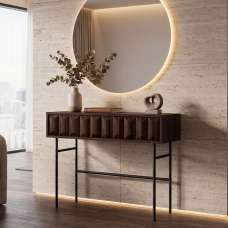 Diora Wooden Console Table with 1 Drawer in Espresso and Dark Wood - UK