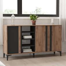 Dora Wooden Sideboard with 3 Doors in Atlantic and Anthracite - UK
