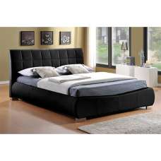 Dorado Faux Leather Super King Size Bed In Black - UK