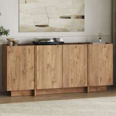 Dormin Wooden Sideboard with 4 Doors in Anthracite and Atlantic Pine - UK