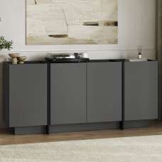 Dormin Wooden Sideboard with 4 Doors in Anthracite and Black - UK