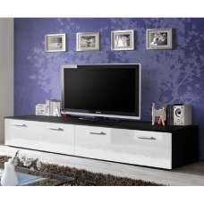 Doswell High Gloss TV Stand With 2 Doors In Black And White - UK