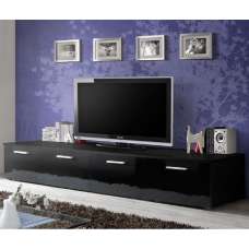 Doswell High Gloss TV Stand With 2 Doors In Black - UK