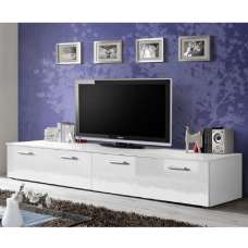 Doswell High Gloss TV Stand With 2 Doors In White - UK