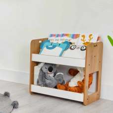 Dove Wooden Kids Bookshelf in White and Natural - UK