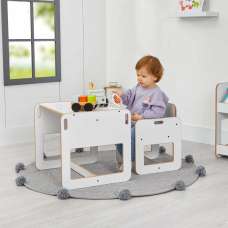 Dove Wooden Kids Table and Chair in White and Oak - UK