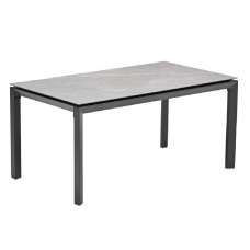 Draper Small Stone Rectangular Garden Dining Table In Grey - UK