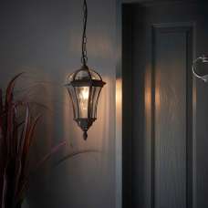 Drayton Clear glass shade Pendant Light In Matt Black - UK