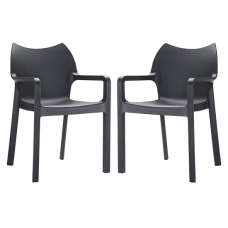 Dublin Black Reinforced Glass Fibre Dining Chairs In Pair - UK