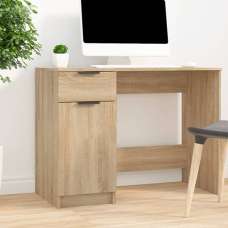 Dunstable Wooden Laptop Desk 1 Door 1 Drawer In Sonoma Oak - UK