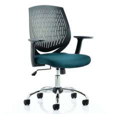 Dura Black Back Office Chair With Maringa Teal Seat - UK
