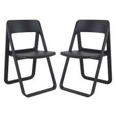Durham Black Polypropylene Dining Chairs In Pair - UK