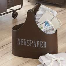 Eagle Metal Magazine Rack In Vintage Brown - UK