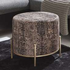 Eastroy Textile Fabric Stool In Gold Motif - UK