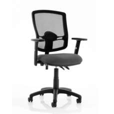 Eclipse Charcoal Deluxe Office Chair With Adjustable Arms - UK