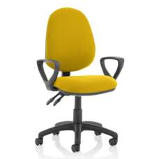Eclipse II Fabric Office Chair In Senna Yellow With Loop Arms - UK