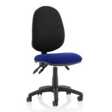 Eclipse III Black Back Office Chair In Stevia Blue No Arms - UK
