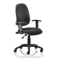 Eclipse Plus I Office Chair In Black With Adjustable Arms - UK
