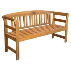 Edhitha 157cm Wooden Garden Seating Bench In Natural - UK