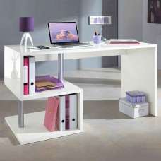 Elizabethtown High Gloss Laptop Desk In White - UK