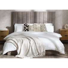 Edison Chenille Fabric King Size Bed In Sahara - UK