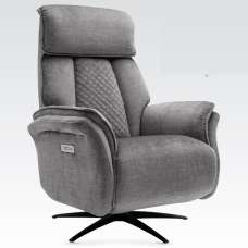 Edison Fabric Electric Recliner Chair In Grey - UK
