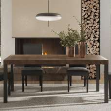Edison Large Wooden Dining Table With Metal Legs In Mercure Oak - UK