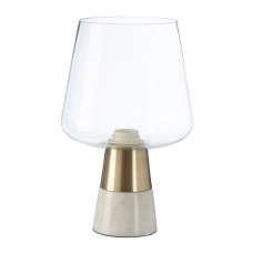 Edisot Glass Shade Table Lamp With Iron And Marble Base - UK
