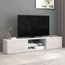 Eindhoven High Gloss TV Stand With 2 Doors In White - UK