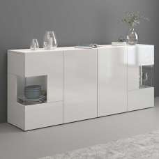 Eindhoven High Gloss Sideboard With 2 Glass Doors In White - UK