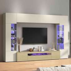 Eindhoven Wooden Entertainment Unit In Cashmere And Chopin Oak - UK